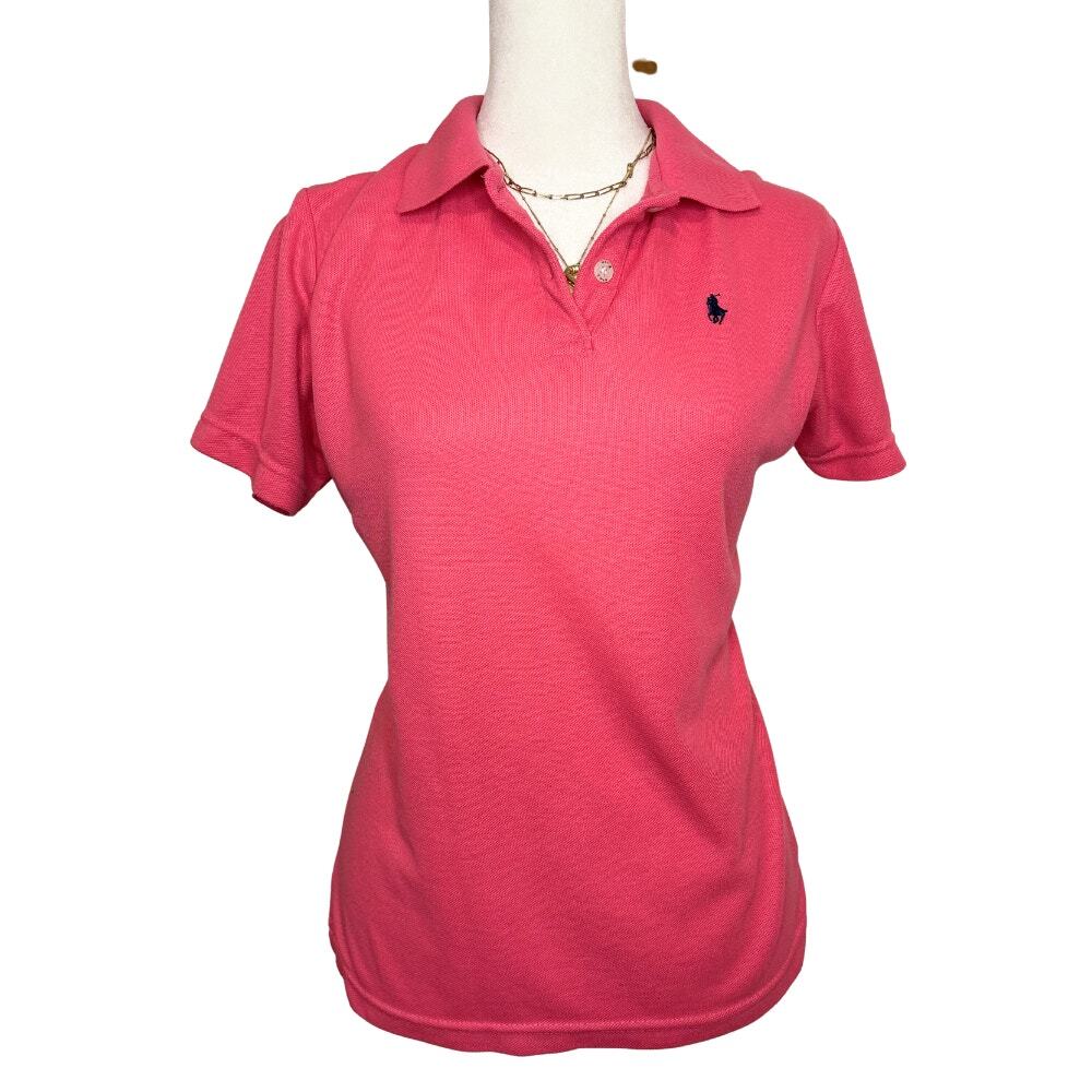 Vintage Polo Ralph Lauren Hot Pink Pique Polo Shirt 100% Cotton Medium